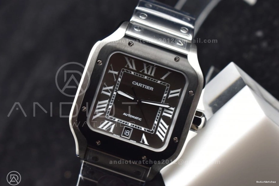 1:1 Santos Bezel 3KF Black Cartier 1049 40mm MIYOTA on Best SS Bracelet White SS Edition NewStyle Dial de 0408